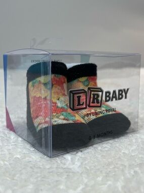 Living Royal Baby Infant Socks Black & Multicolor Ages 0-6 Months